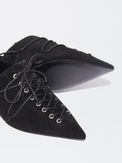 PARFOIS Zapato Destalonado Atado Piel Negro Cheap