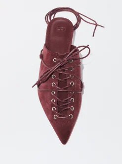 PARFOIS Zapato Destalonado Atado Piel Burdeos Discount