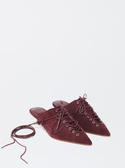 PARFOIS Zapato Destalonado Atado Piel Burdeos Discount