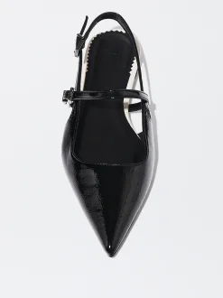PARFOIS Zapato Plano Destalonado Negro Flash Sale