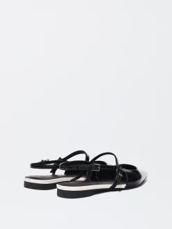 PARFOIS Zapato Plano Destalonado Negro Flash Sale